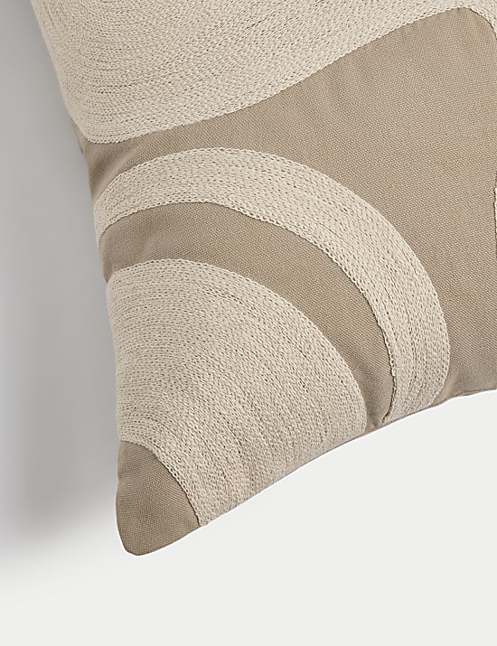 Pure Cotton Swirl Embroidered Cushion