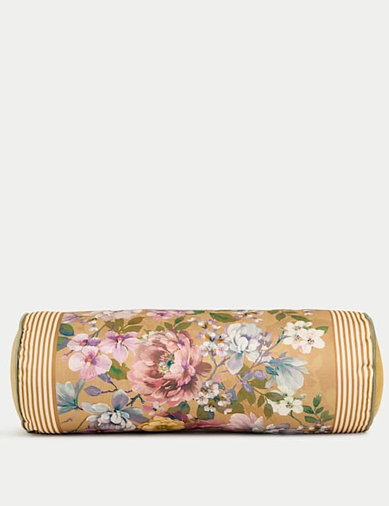 Pure Cotton Floral Bolster Cushion
