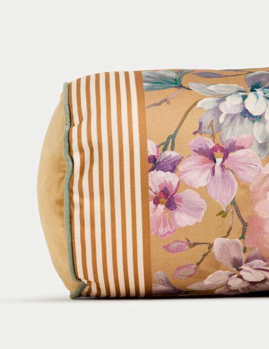 Pure Cotton Floral Bolster Cushion