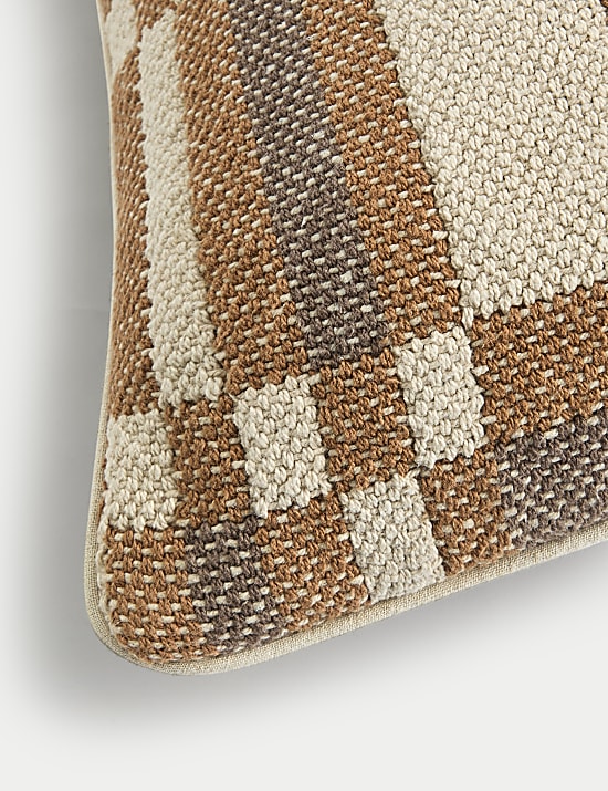 Cotton Rich Checked Bolster Cushion