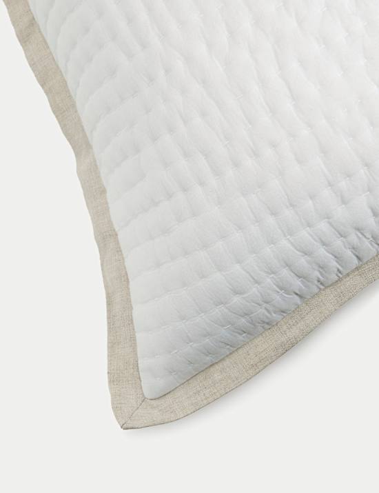 Linen Border Large Quilted Cushion
