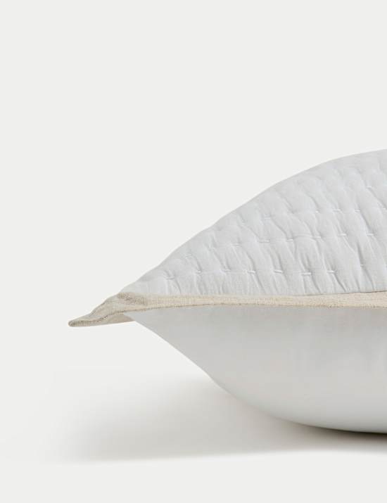 Linen Border Large Quilted Cushion
