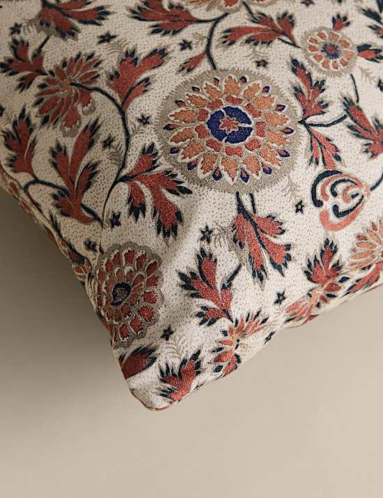 Cotton Rich Floral Bolster Cushion
