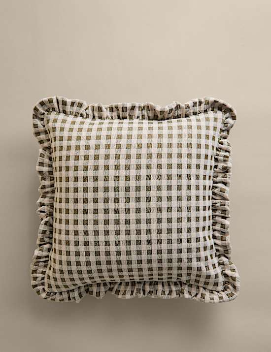 Chenille Woven Gingham Cushion