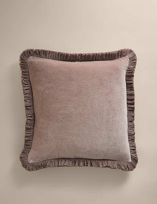 Pure Cotton Velvet Fringed Cushion