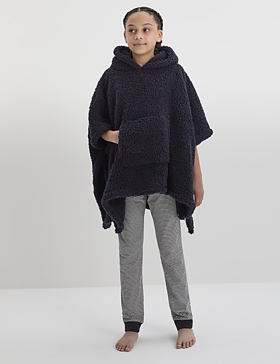 Teddy Fleece Hooded Blanket