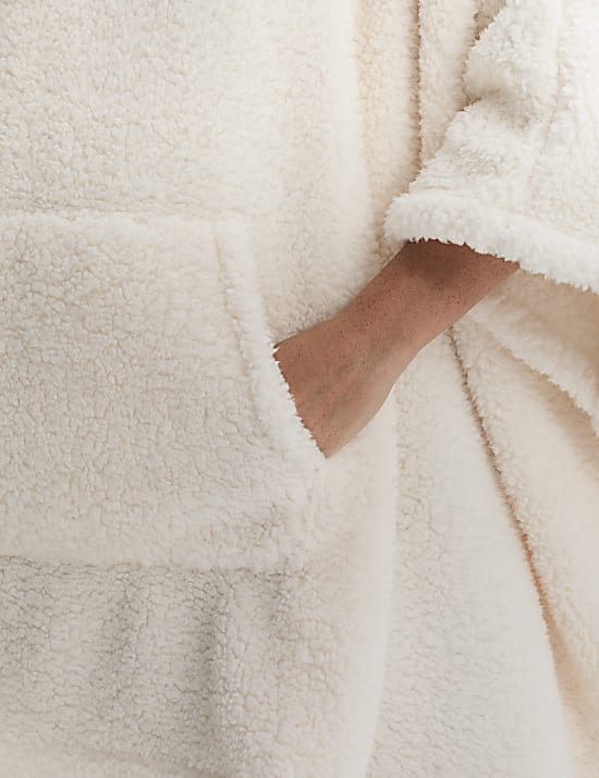 Teddy Fleece Hooded Blanket