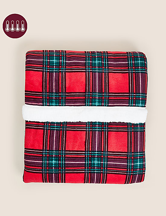 Borg Fleece Check Throw