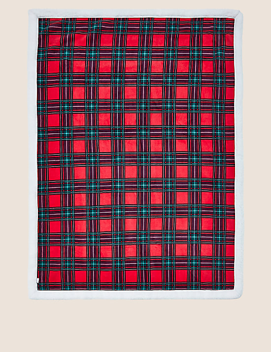 Borg Fleece Check Throw