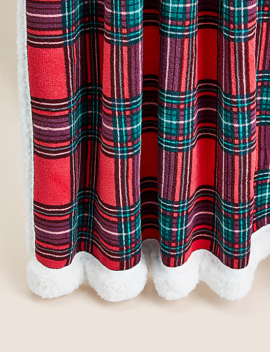 Borg Fleece Check Throw