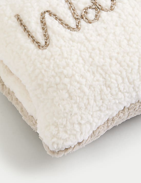 Borg Fleece Warmth Pocket Bolster Cushion