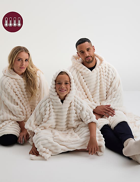 Φλις κουβέρτα με κουκούλα και ριμπ ύφανση