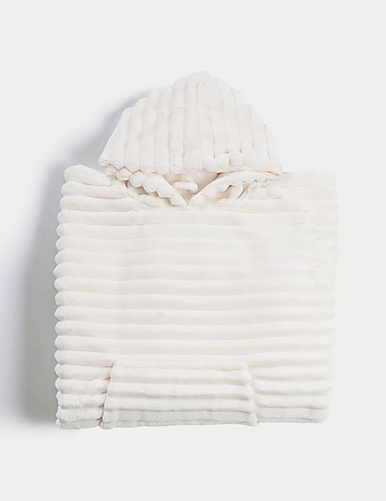 Φλις κουβέρτα με κουκούλα και ριμπ ύφανση