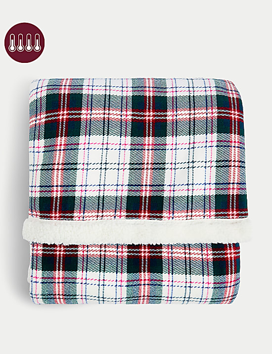 Borg Fleece Check Throw