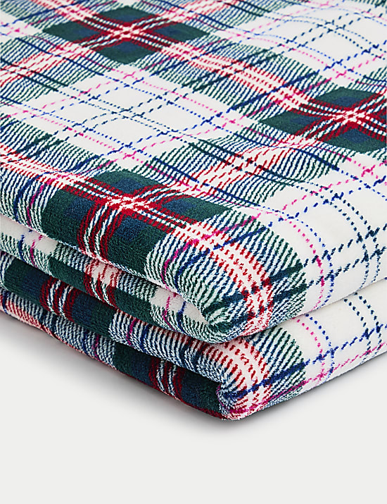 Borg Fleece Check Throw