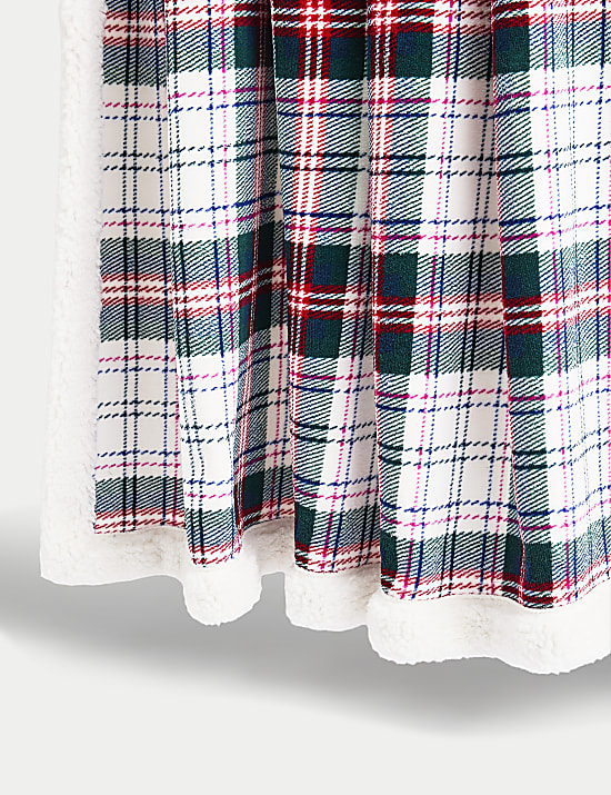 Borg Fleece Check Throw
