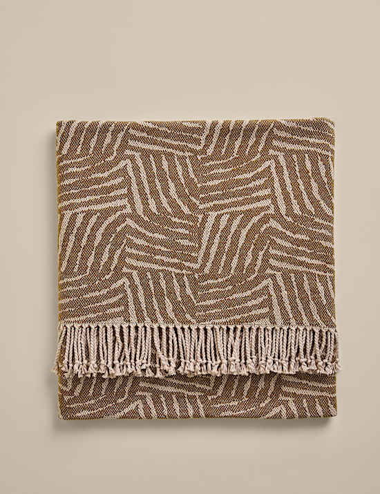 Cotton Rich Geometric Throw