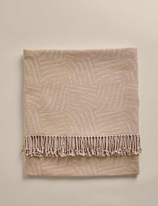 Cotton Rich Geometric Throw