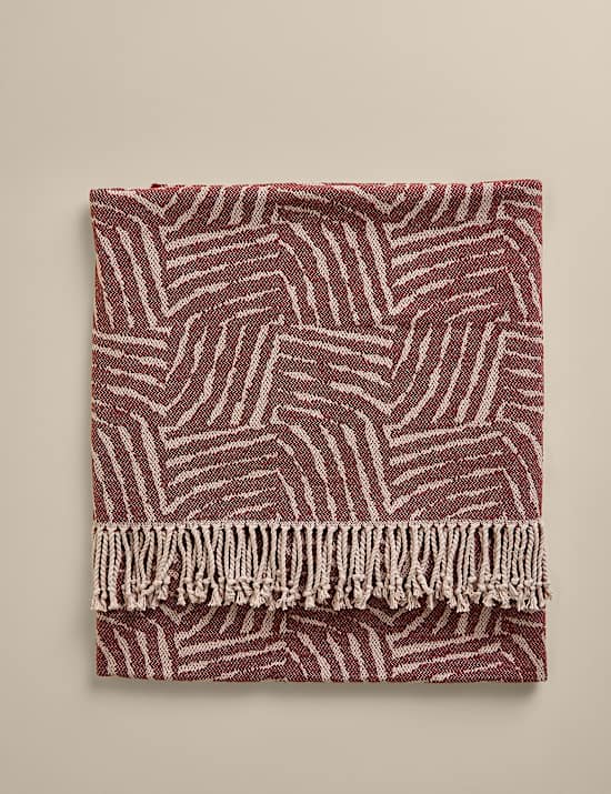 Cotton Rich Geometric Throw