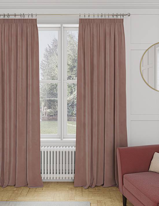 Velvet Pencil Pleat Curtains
