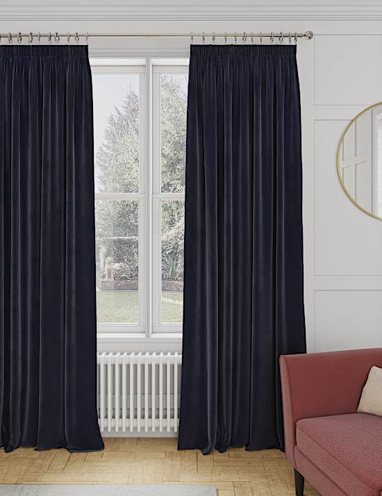 Velvet Pencil Pleat Curtains