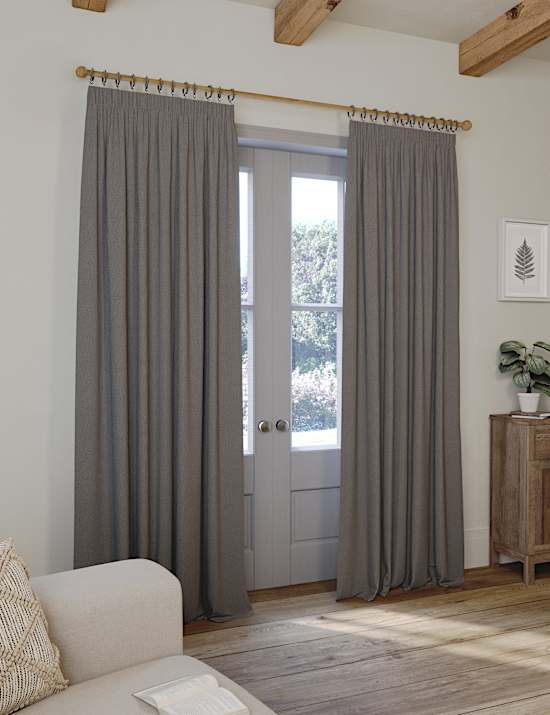 Brushed Pencil Pleat Blackout Thermal Curtains