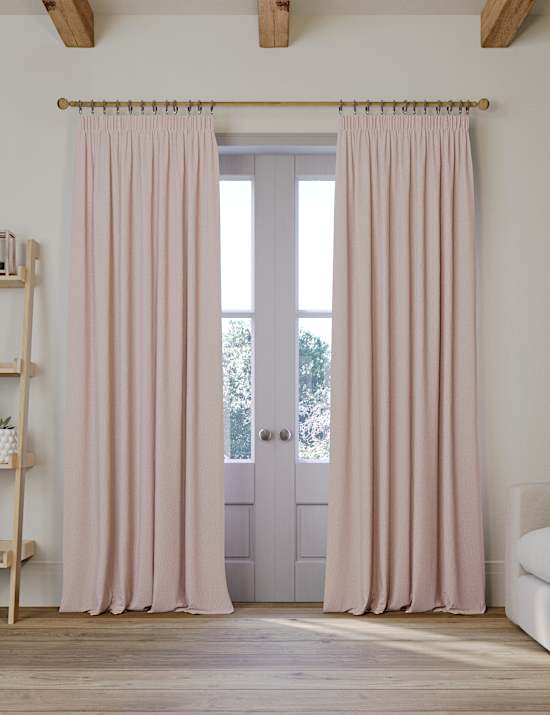 Brushed Pencil Pleat Blackout Ultra Thermal Curtains