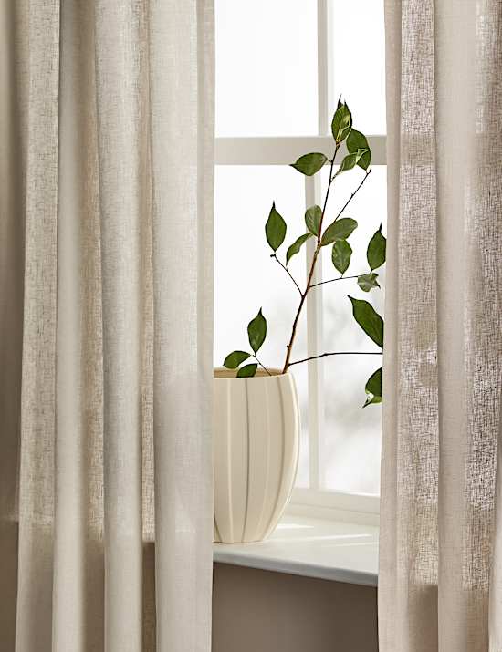Sheer Linen Tab Top Curtains