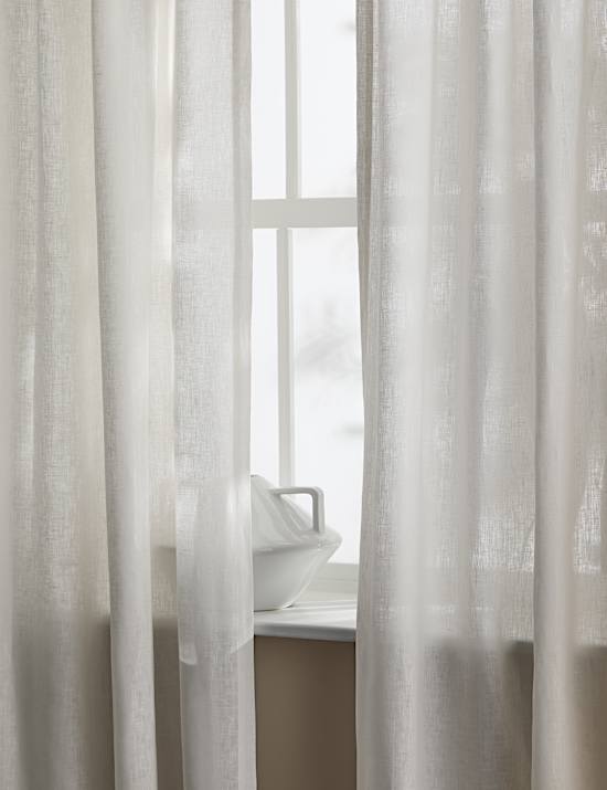 Sheer Linen Tab Top Curtains
