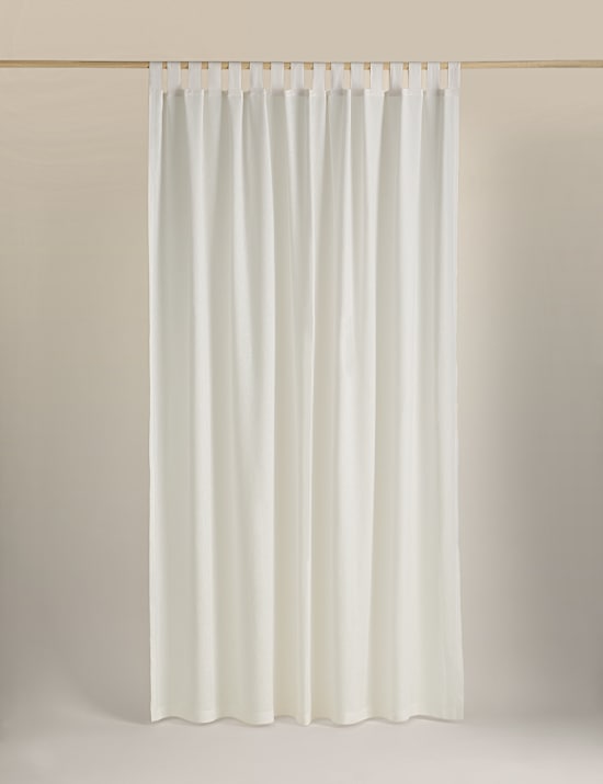 Rideaux transparent en lin avec patte