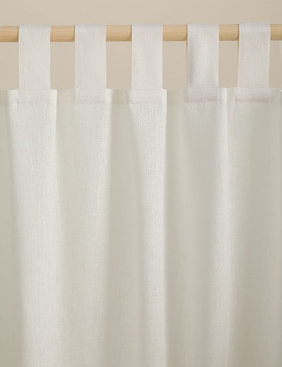 Rideaux transparent en lin avec patte