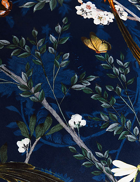 Velvet Spring Bird Cushion