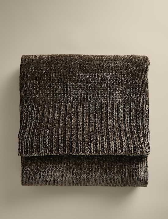 Chenille Knitted Throw