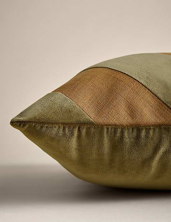 Pure Cotton Velvet Diagonal Stripe Cushion