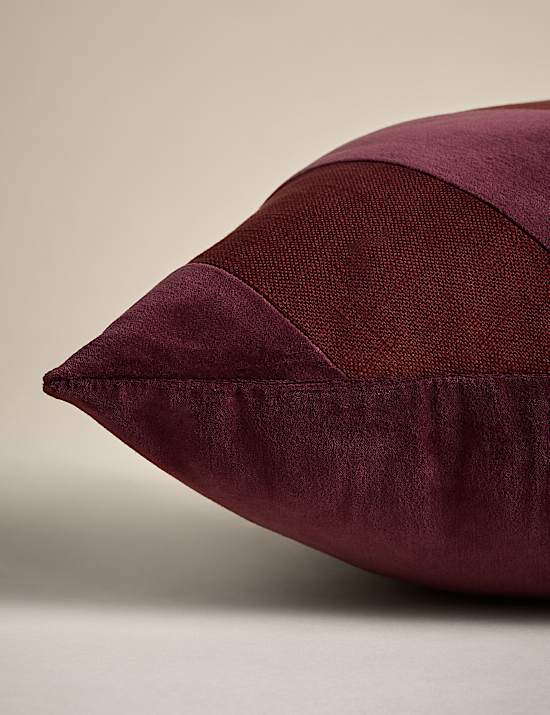 Pure Cotton Velvet Diagonal Stripe Cushion