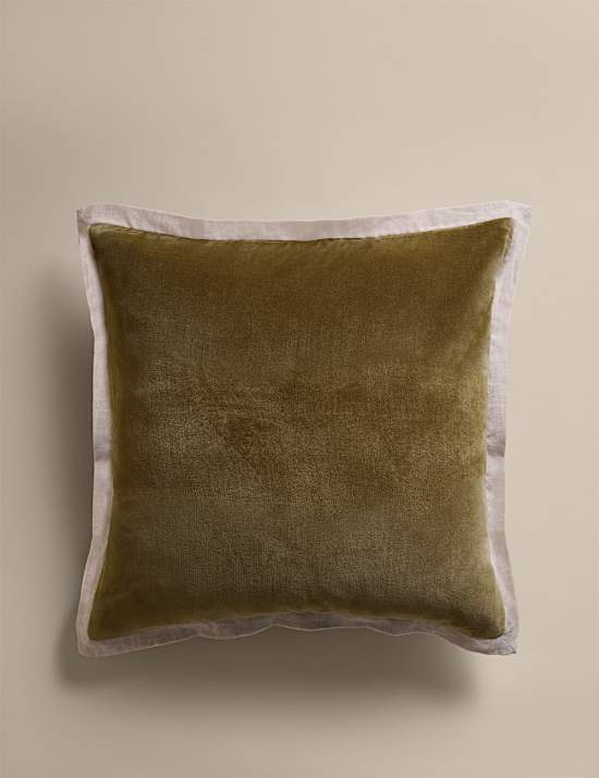 Pure Cotton Velvet Embroidery Panel Cushion