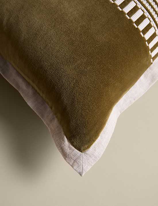 Pure Cotton Velvet Embroidery Panel Cushion