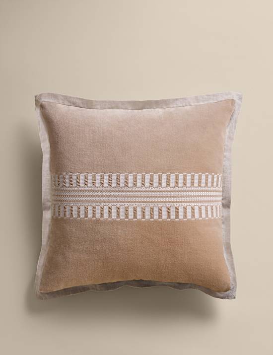 Pure Cotton Velvet Embroidery Panel Cushion