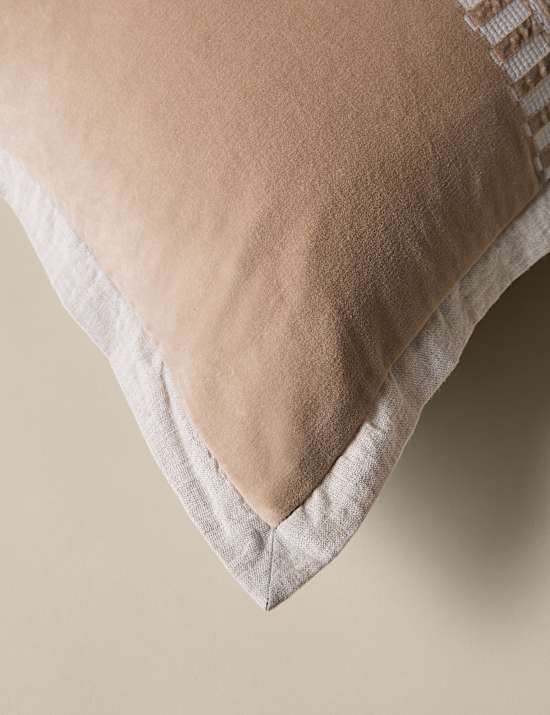 Pure Cotton Velvet Embroidery Panel Cushion
