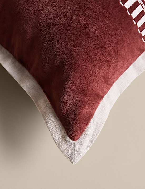 Pure Cotton Velvet Embroidery Panel Cushion