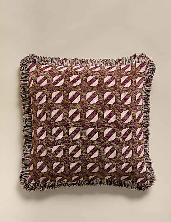 Chenille Geometric Tile Cushion