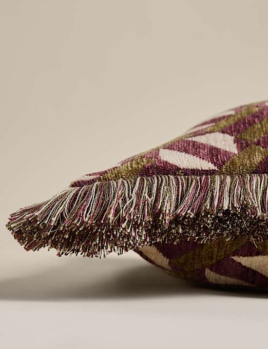 Chenille Geometric Tile Cushion