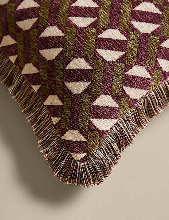 Chenille Geometric Tile Cushion