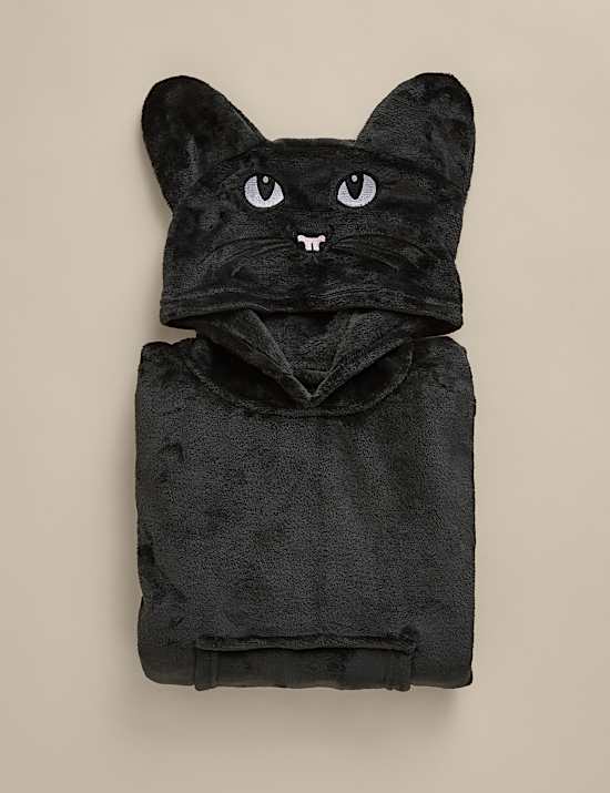 Kapuzen-Kuscheldecke mit Katzenmotiv