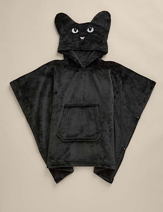Kapuzen-Kuscheldecke mit Katzenmotiv