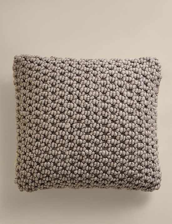 Wool Rich Bobble Embellished Cushion