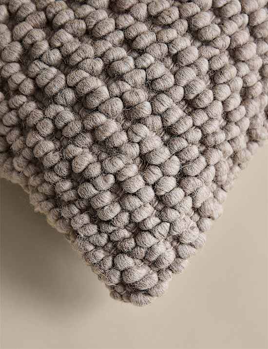 Wool Rich Bobble Embellished Cushion
