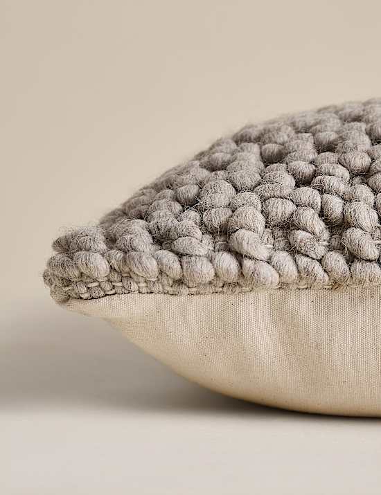 Wool Rich Bobble Embellished Cushion