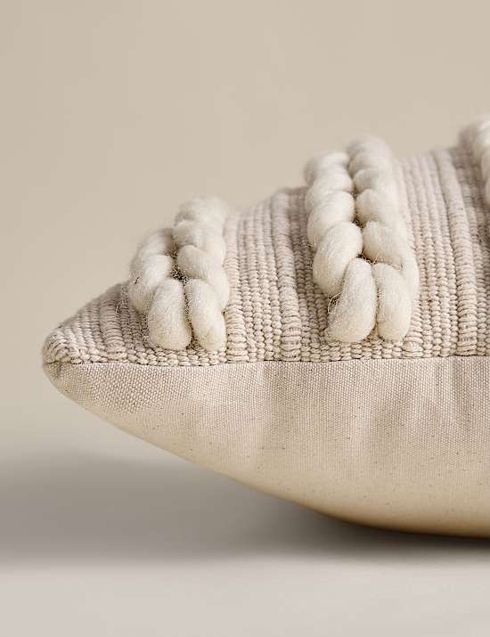 Cotton with Wool Plait Cushion
