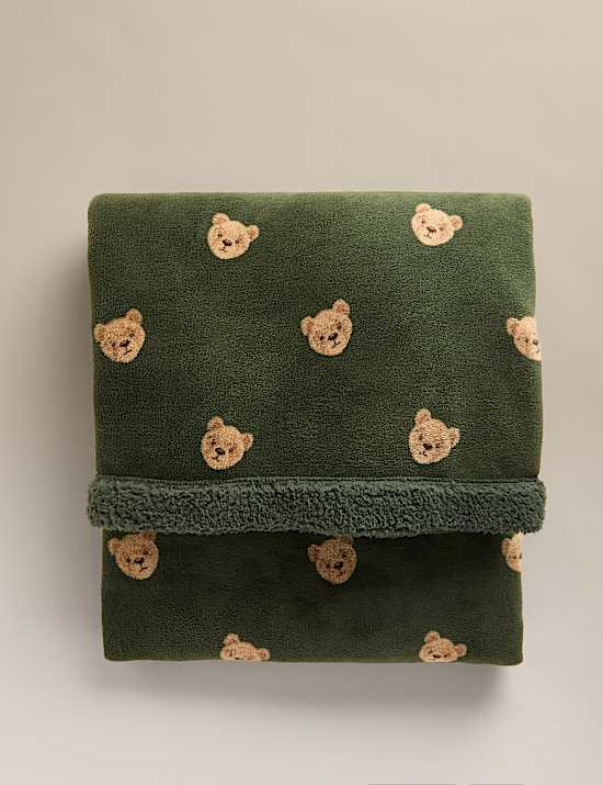Borg Fleece Spencer Bear™ Throw